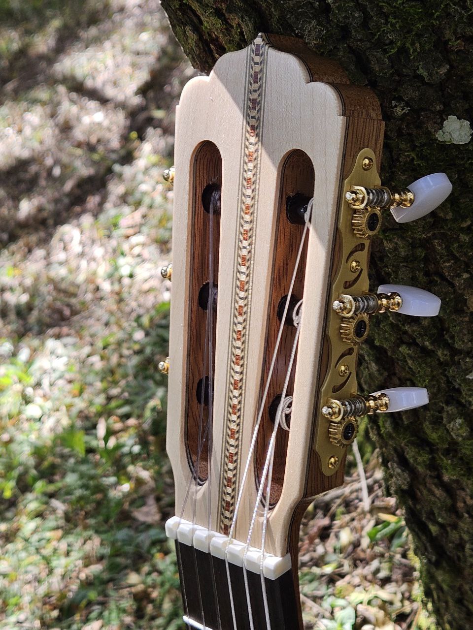 headstock em maple, tarraxas Derjung com rolamentos